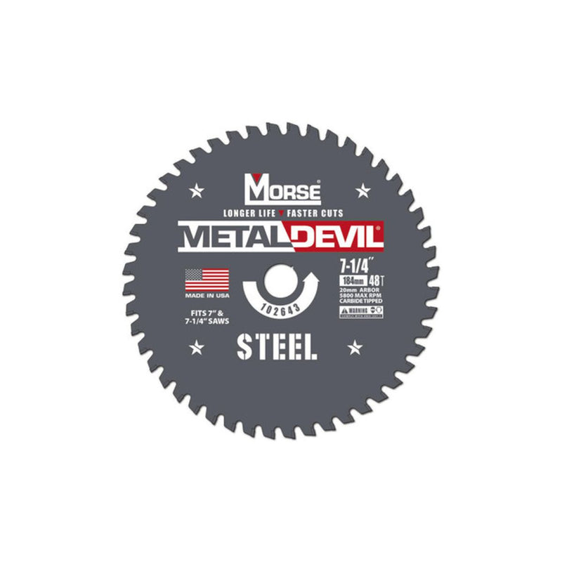 Disco de Corte para Metal con 48 Dientes de Carburo de Tungsteno de 7-1/4"
