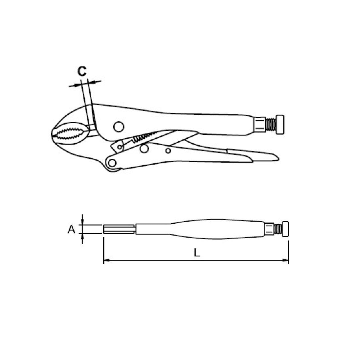 Alicate de Presión 10" Boca Curva, Ega Master - Tienda Henca