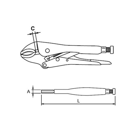Alicate de Presión 10" Boca Recta, Ega Master - Tienda Henca