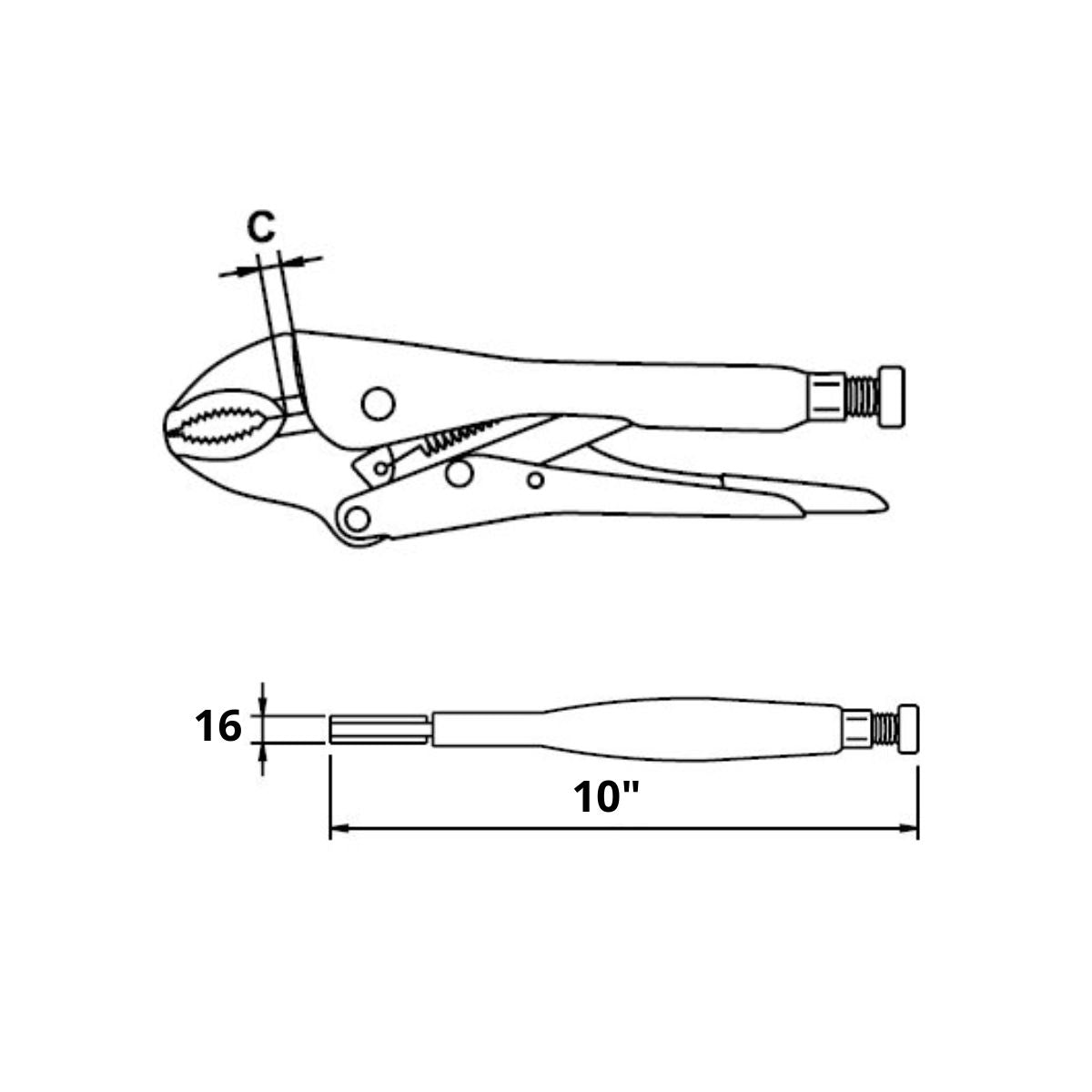 Alicate de Presión 10" Boca Recta, Ega Master - Tienda Henca