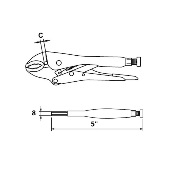 Alicate de Presión 5" Boca Curva, Ega Master - Tienda Henca