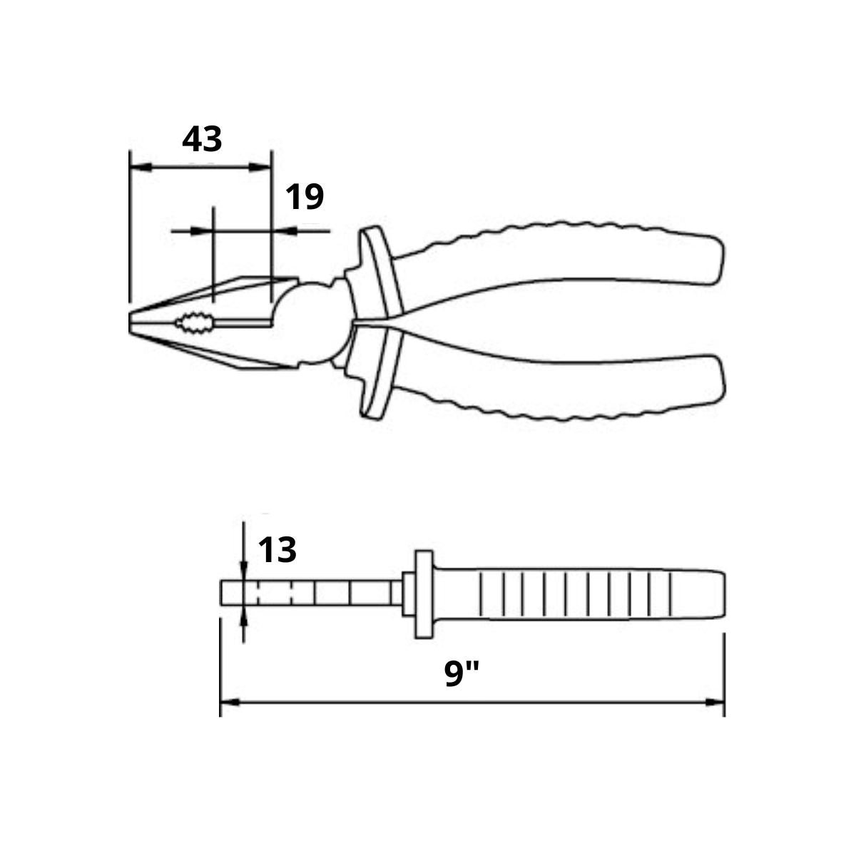 Alicate Eléctrico 235MM para 1000 V y con Recubrimiento en Titacrom, Ega Master - Tienda Henca
