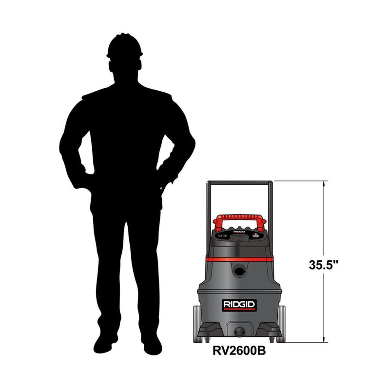 Aspiradora para Sólidos y Líquidos de 16 Galones con Motor de 2 fases, Ridgid - Tienda Henca