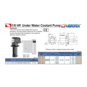 Bomba para Talandrina Sumergible 1/8HP, Vertex - Tienda Henca