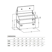 Caja de Metal para Piso con Tapa Inclinada 60" x 30" x 44", Greenlee - Tienda Henca
