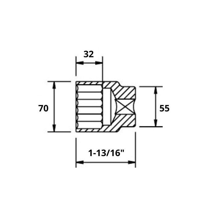 Cubo de Impacto 1 - 13/16" con Entrada 1" de 6 Caras, EgaMaster - Tienda Henca