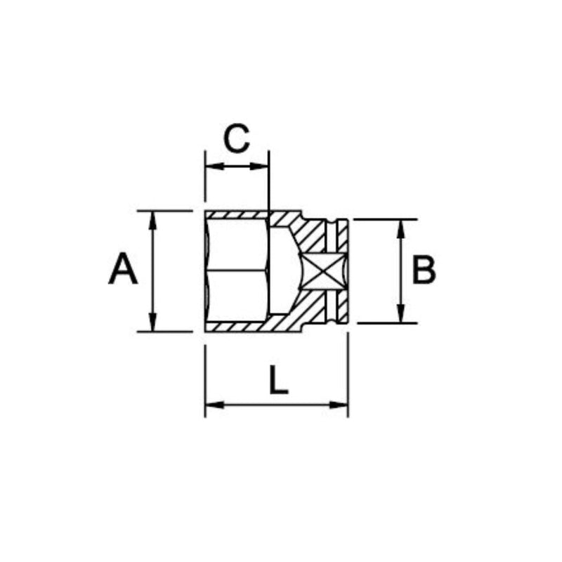 Cubo de Impacto 115MM con Entrada 1 - 1/2" de 6 Caras, EgaMaster - Tienda Henca