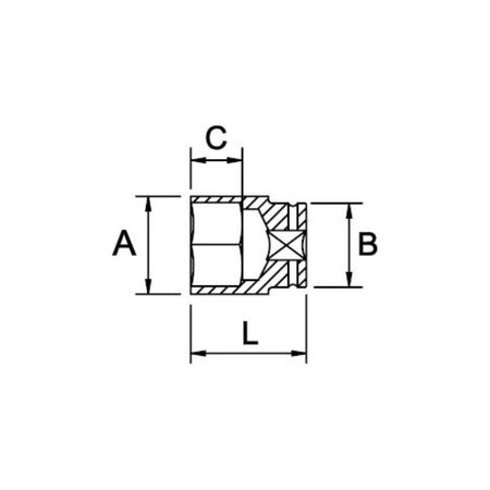 Cubo de Impacto Cuadrado 1" EGAMASTER | Entrada 1" | 4 Caras - Herramientas Especiales Nacionales S.R.L.