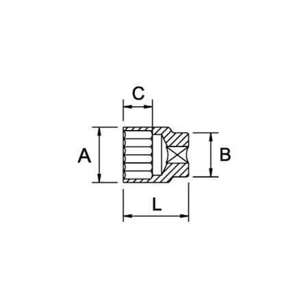 Cubo Mecánico 2 - 1/8" EGAMASTER | Entrada 1" | 12 Caras - Tienda Henca