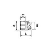 Cubo Mecánico de 1 - 11/16" con Entrada 3/4" de 12 Caras - Tienda Henca