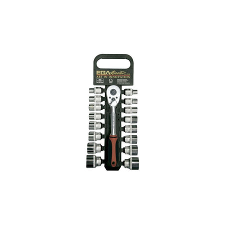 Cubos Mecánicos 5/16" - 1 - 1/4" EGAMASTER | Entrada 1/2" | 12 Caras | 17 Pzs. - Tienda Henca