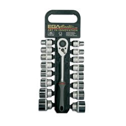 Cubos Mecanicos en Juego M10 a M32 con entrada 1/2" 12 Caras 17 Piezas Ega Master - Tienda Henca