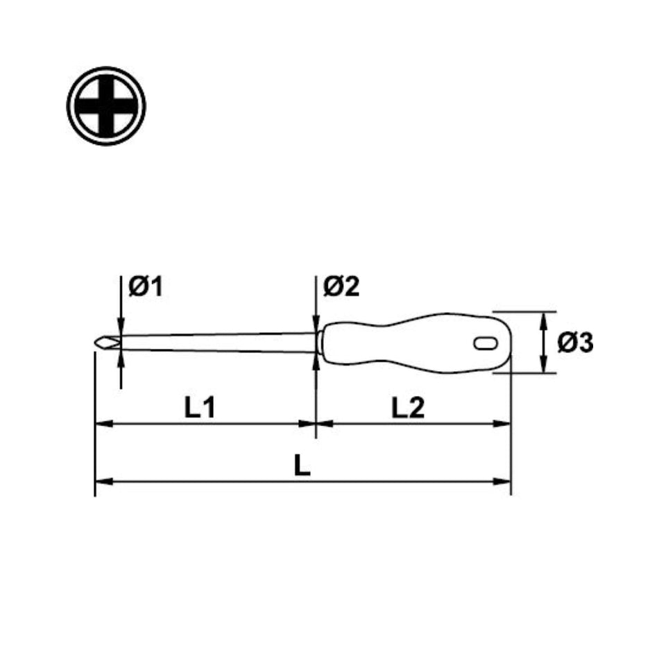 Destornillador Estría 1000V EGAMASTER | PH-2x125MM - Herramientas Especiales Nacionales S.R.L.