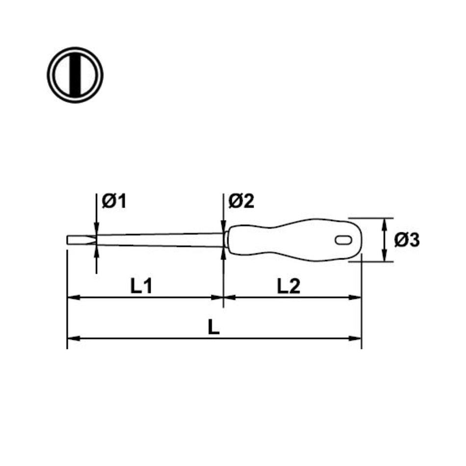 Destornillador Plano 1000V EGAMASTER | 6.5x150MM - Herramientas Especiales Nacionales S.R.L.