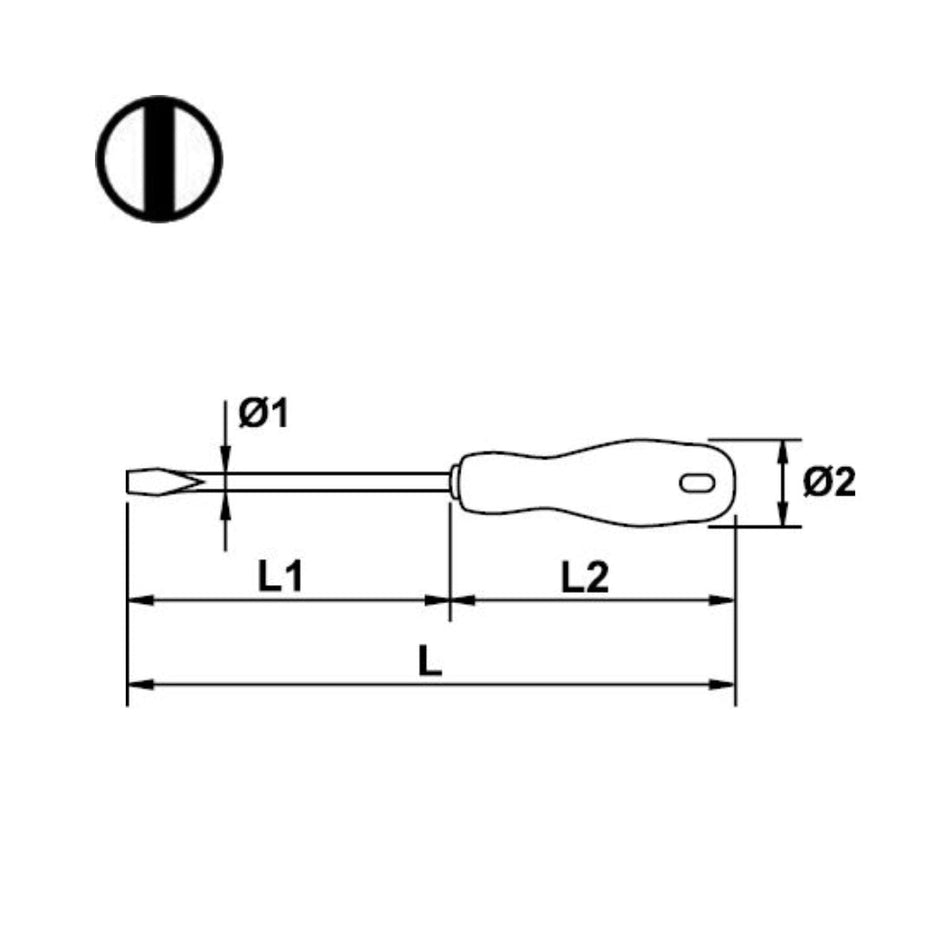 Destornillador Plano 1000V EGAMASTER | 8x200MM - Herramientas Especiales Nacionales S.R.L.