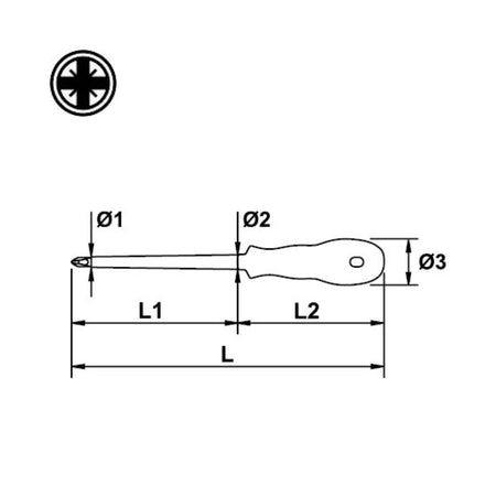 Destornillador Pozidriv 1000V | PZ-0x60MM - Herramientas Especiales Nacionales S.R.L.