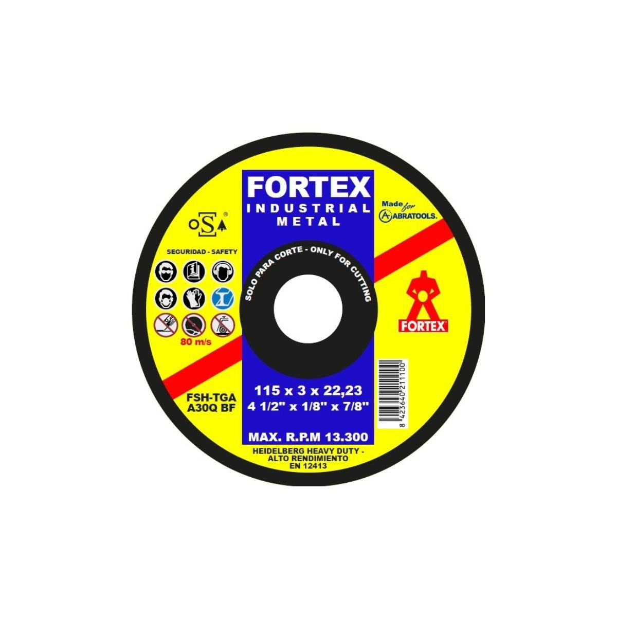 Disco de Corte Abrasivo de 115 x 3 x 22.23 MM (4 - 1/2" x 1/8" x 7/8") - Tienda Henca