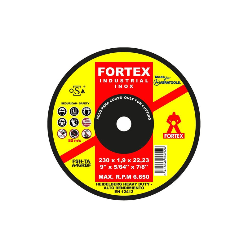 Disco de Corte Abrasivo de 230 x 1.9 x 22.23 MM (9" x 5/64" x 7/8") - Tienda Henca