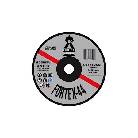Disco de Corte Abrasivo M230x7x22 (9"x1/4"x7/8") A24N7B Inox., Fortex - Tienda Henca