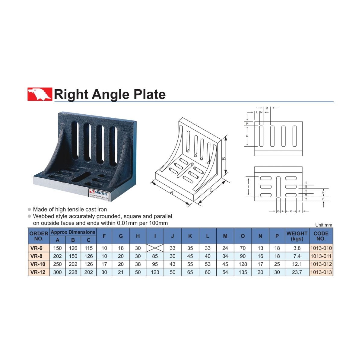 Escuadra de Sujeción 6"x5"x4 1/2", Vertex - Tienda Henca