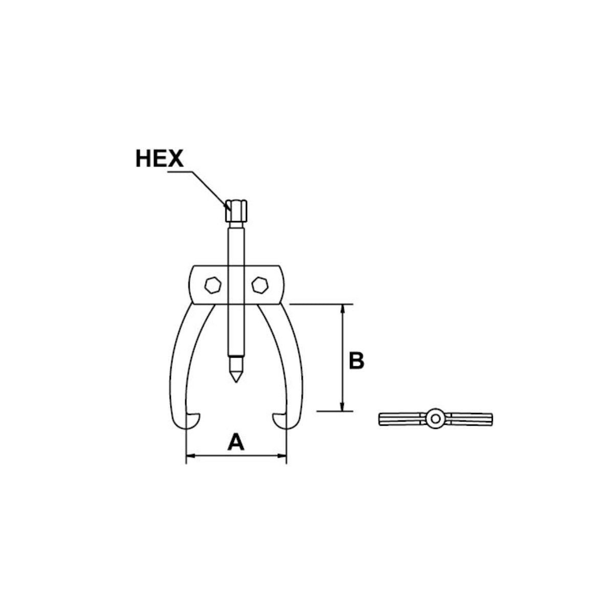 Extractor Mecánico 2 Patas | 4 TON | 6" (25 - 160 MM) - Herramientas Especiales Nacionales S.R.L.
