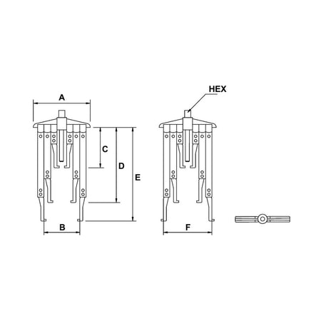 Extractor Mecánico 6 Patas | 3.5 TON | 5" (30 - 130 MM) - Herramientas Especiales Nacionales S.R.L.