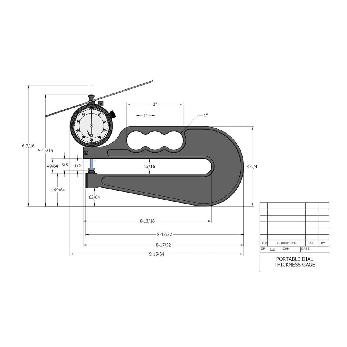Galgas Espesor con Reloj Dial 0 - 50 0.0005", Starrett - Tienda Henca