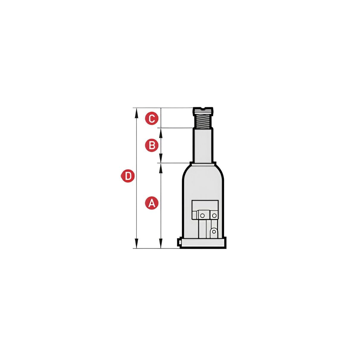 Gato Hidráulico BR30 Tipo Botella MEGA | 30 TON - Herramientas Especiales Nacionales S.R.L.