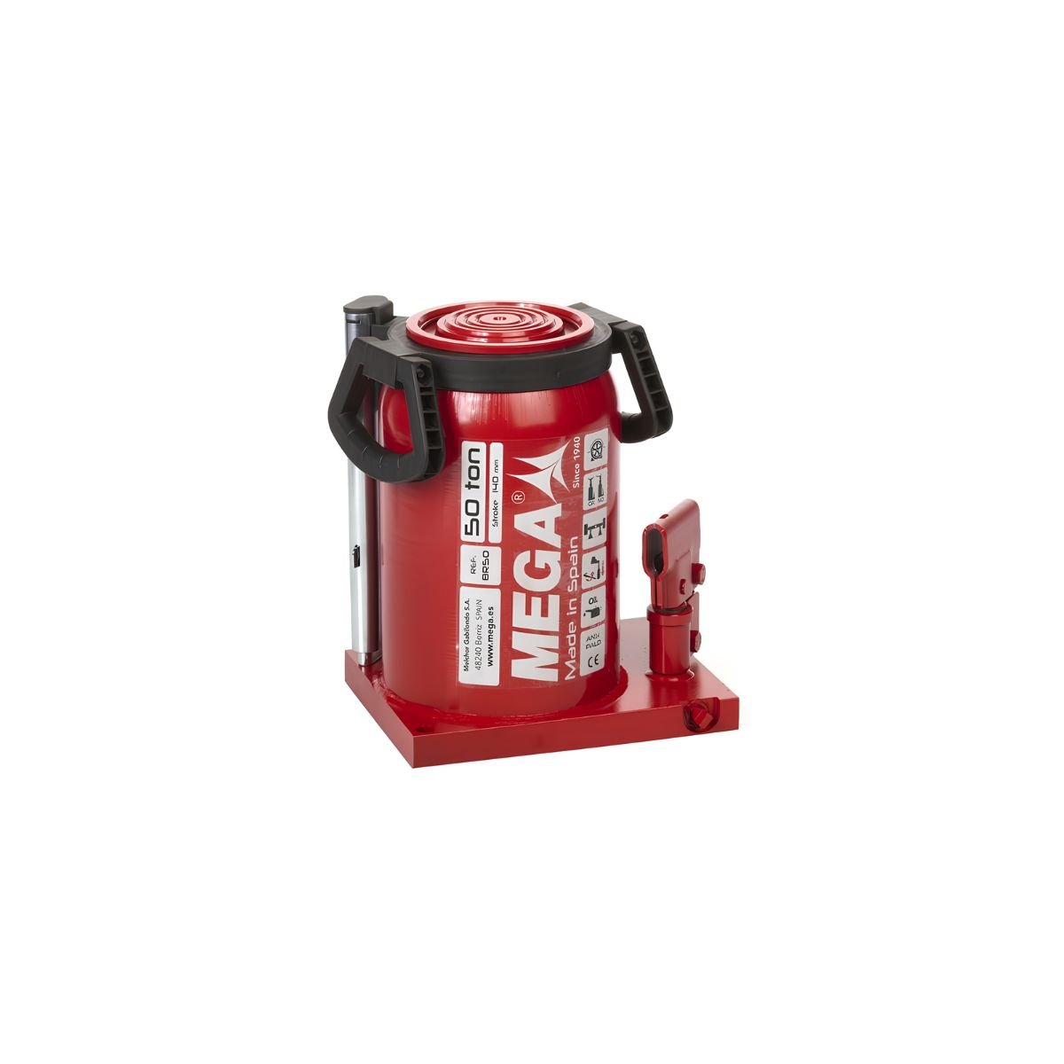 Gato Hidráulico BR50 Tipo Botella MEGA | 50 TON - Herramientas Especiales Nacionales S.R.L.