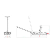 Gato Hidráulico de Garaje Tipo Rana de 10 Toneladas, Mega - Tienda Henca