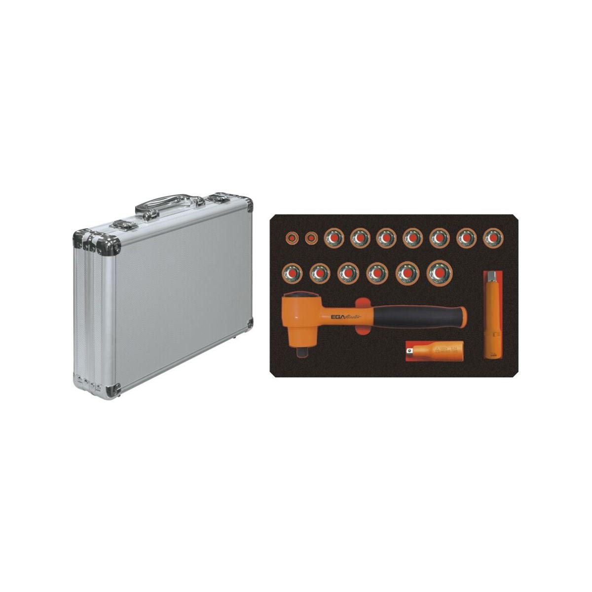 Juego Cubos 1000V 8-23 MM EGAMASTER | Entrada 1/2" | 12 Caras | 18 Pzs. - Herramientas Especiales Nacionales S.R.L.