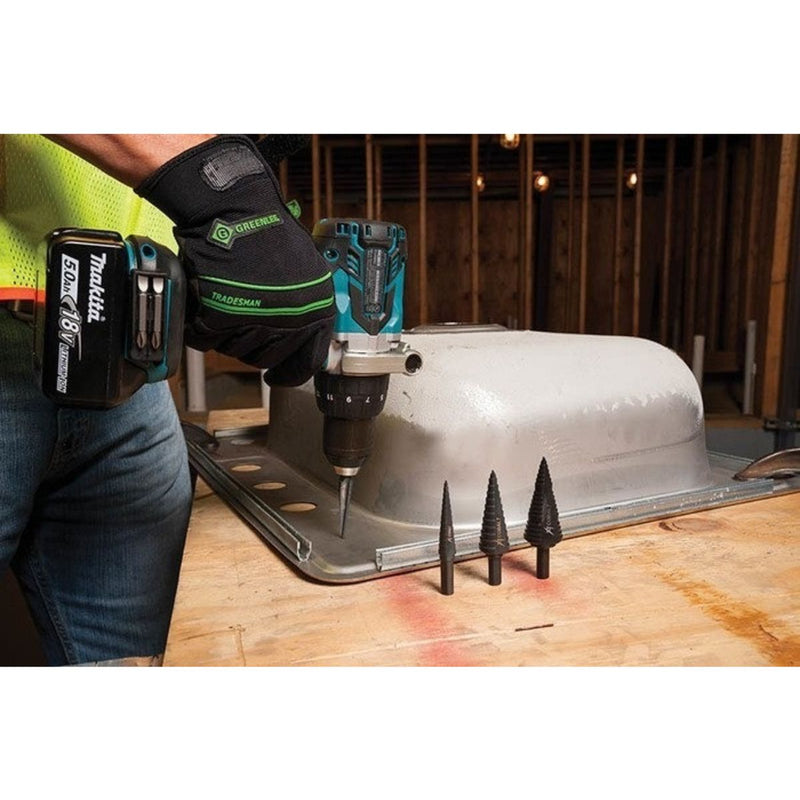 Juego de Barrenas Escalonada GREENLEE | 1/8" - 1 - 1/8" | Cobalto | 3 Pzs. - Tienda Henca