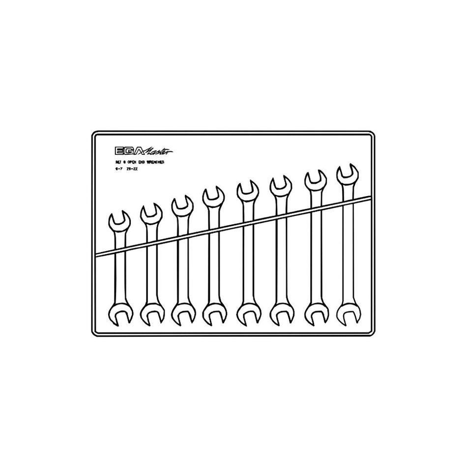 Juego Llaves Fijas Españolas EGAMASTER | 1/4" - 1-1/4" | 10 Pzs. - Herramientas Especiales Nacionales S.R.L.