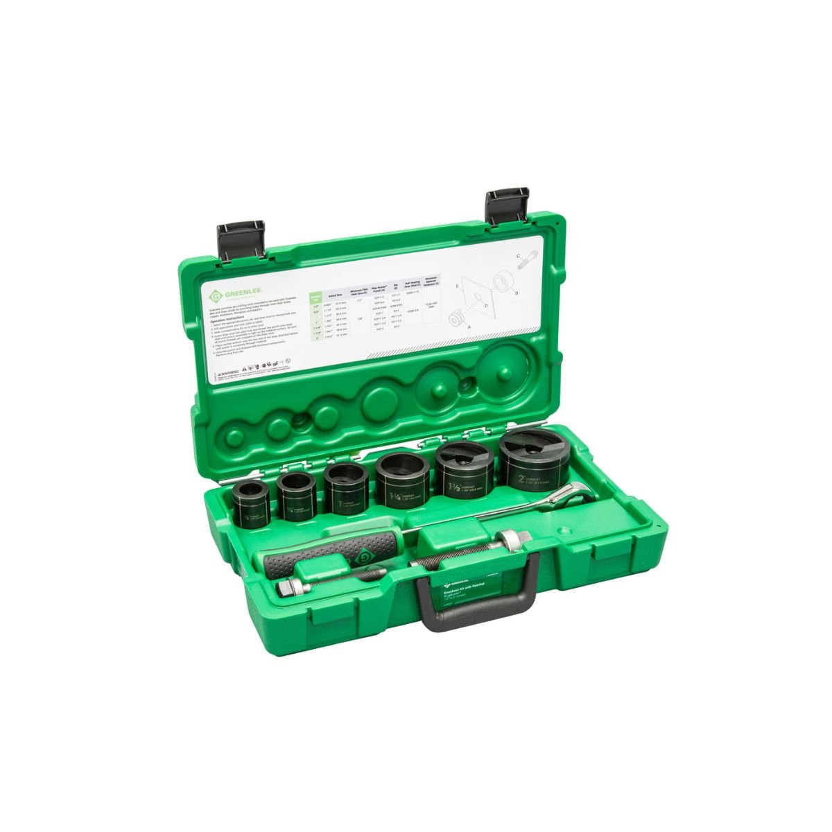 Juego Sacabocados GREENLEE | 1/2" - 2" | Chicharra/Estuche - Herramientas Especiales Nacionales S.R.L.