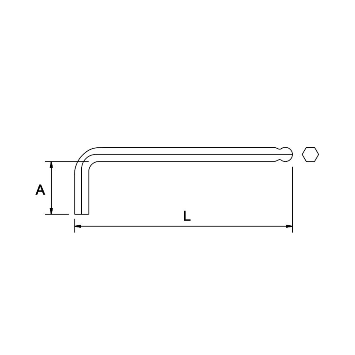 Llave Allen Larga Punta Bola de 3/32" - Tienda Henca