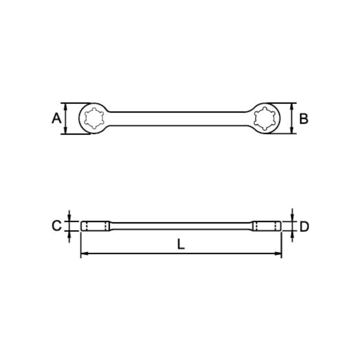 Llave Torx Combinada EGAMASTER | E20xE24 - Herramientas Especiales Nacionales S.R.L.