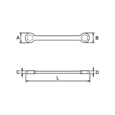 Llave Torx Combinada EGAMASTER | E20xE24 - Herramientas Especiales Nacionales S.R.L.
