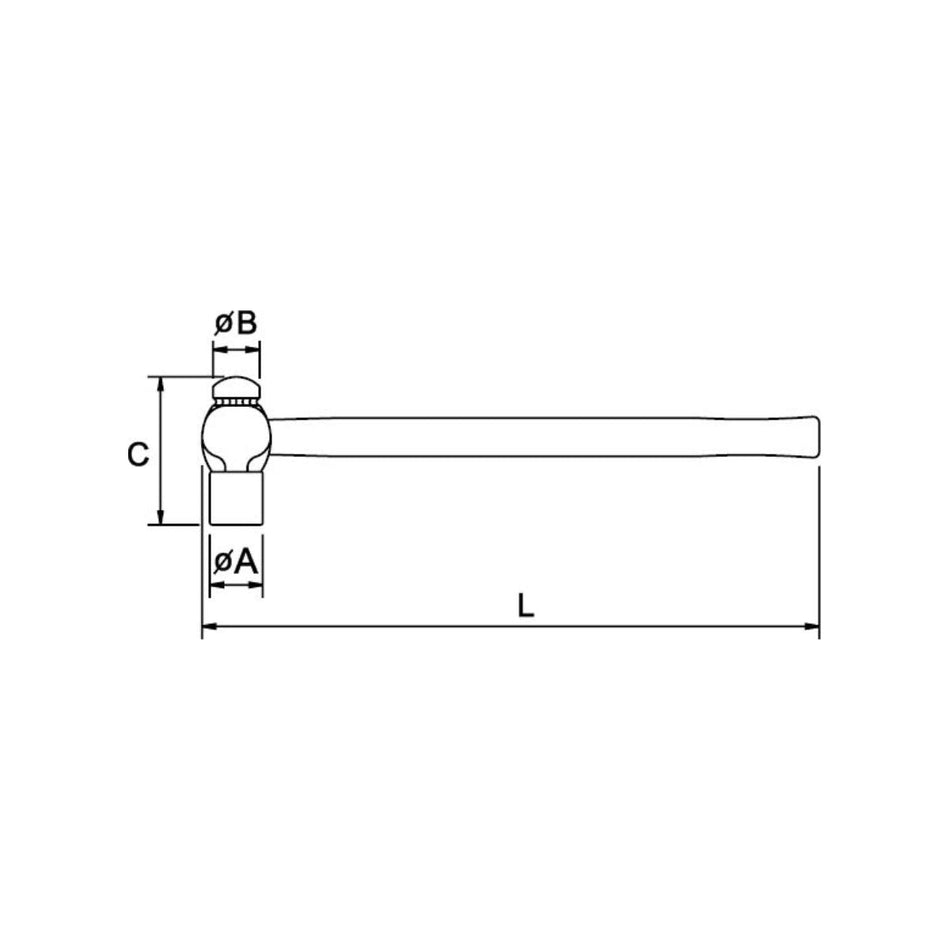Martillo de Bola EGAMASTER | Mango de Fibra | 340x32MM - Herramientas Especiales Nacionales S.R.L.