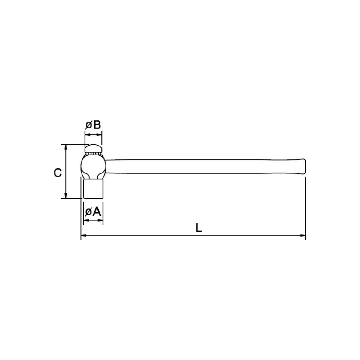 Martillo de Bola EGAMASTER | Mango de Madera | 370x39MM - Herramientas Especiales Nacionales S.R.L.