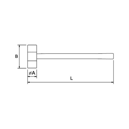 Martillo Punta Goma-Nylon EGAMASTER | Mango de Madera | 310x30MM - Herramientas Especiales Nacionales S.R.L.