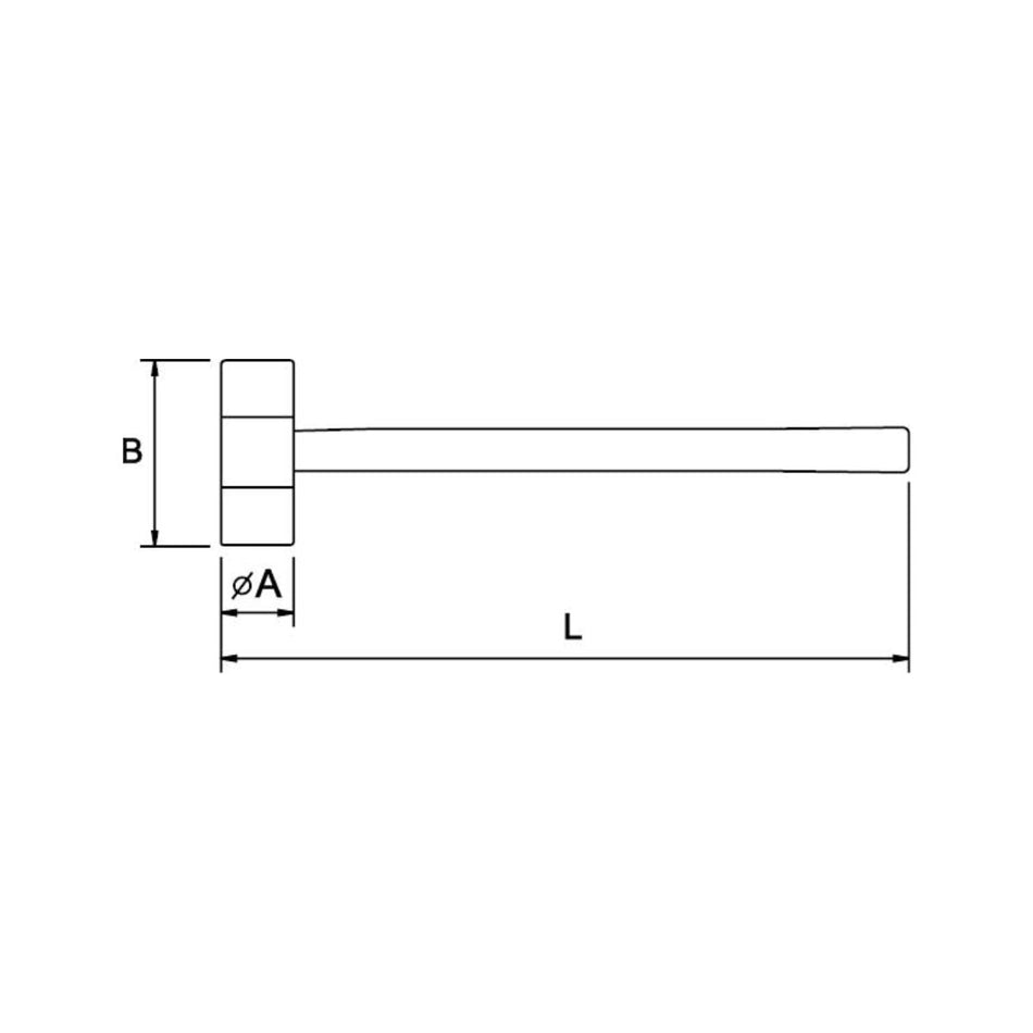 Martillo Punta Goma-Nylon EGAMASTER | Mango de Madera | 310x30MM - Herramientas Especiales Nacionales S.R.L.