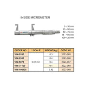 Micrómetro de Interior 50 - 75MM 0.01MM, Vertex - Tienda Henca