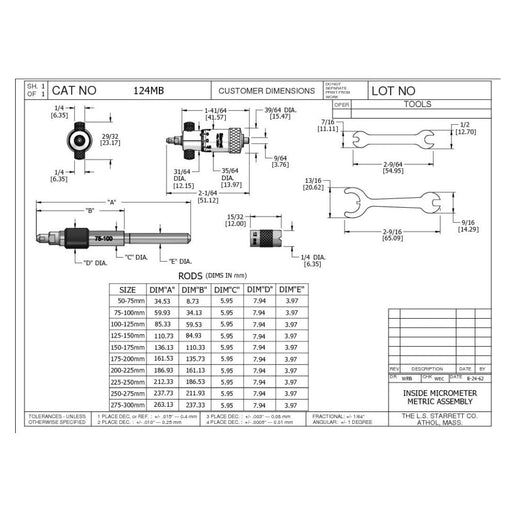 Micrómetro De Interior En Juego M50 - 300 0.01MM Starrett - Tienda Henca
