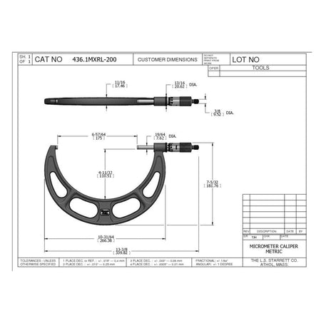 Micrómetro Exterior M175 - 200 Starrett - Tienda Henca