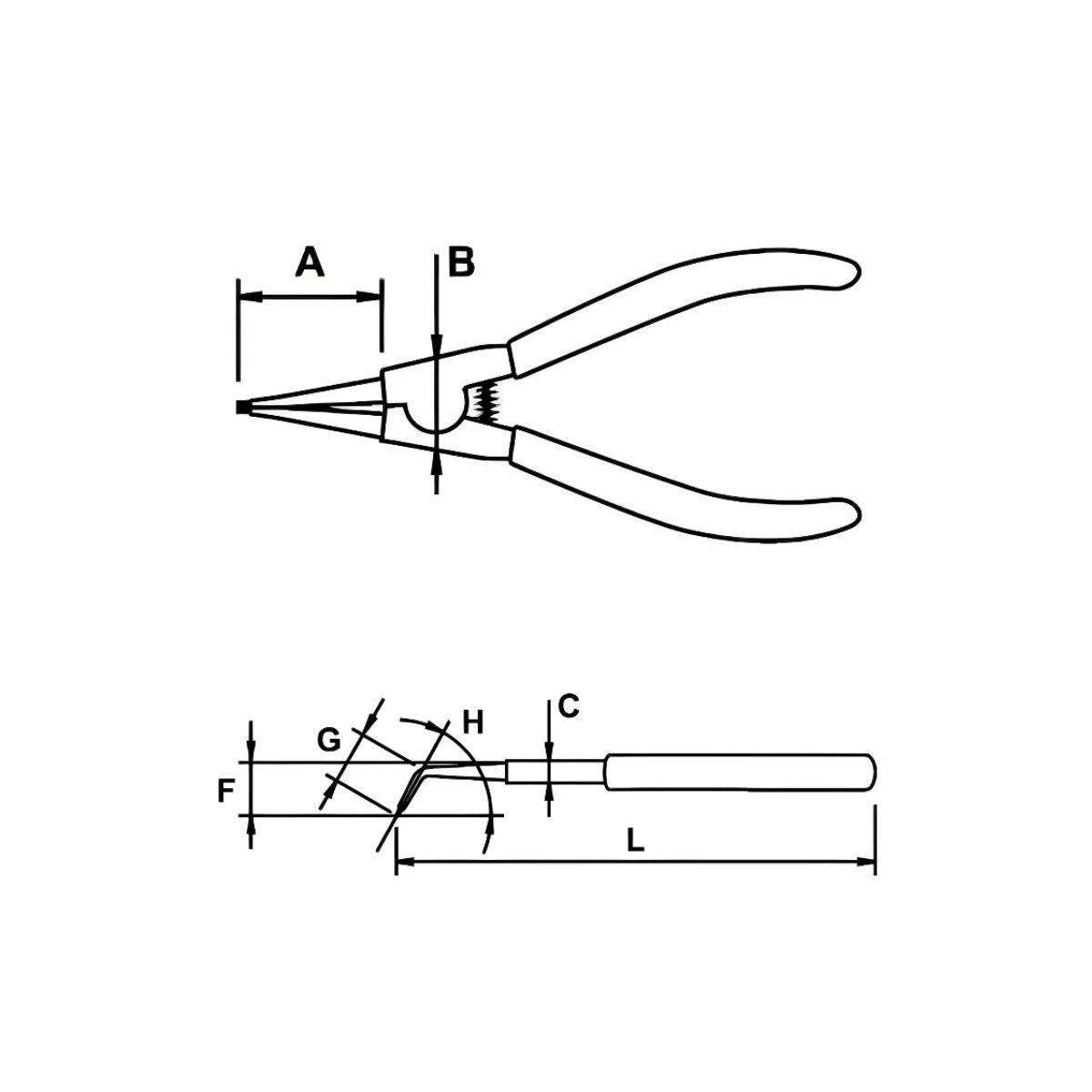 Pinza Curva de 6.1/2" para Sacar Candado Exterior 19 - 60MM, EgaMaster - Tienda Henca