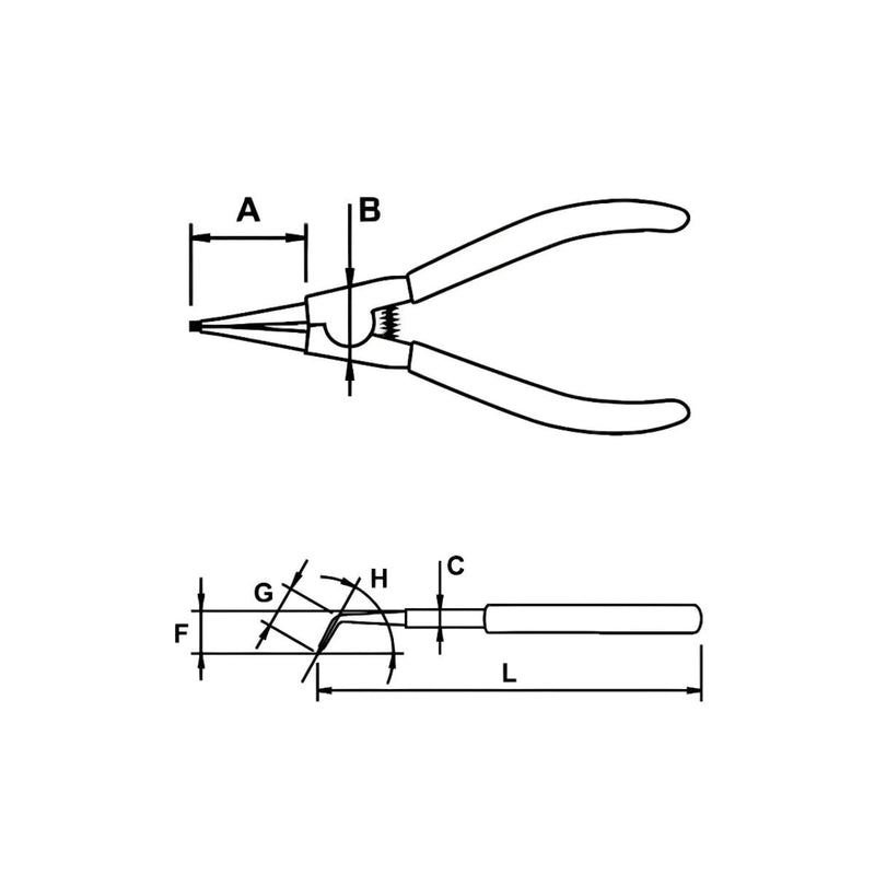 Pinza Curva de 6.1/2" para Sacar Candado Exterior 19 - 60MM, EgaMaster - Tienda Henca