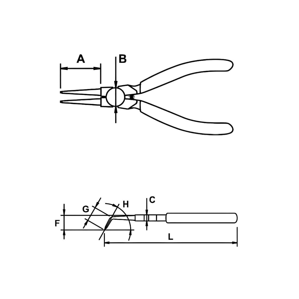 Pinza Curva de 6.1/2" para Sacar Candado Interior 19 - 60, EgaMaster - Tienda Henca