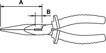 Pinza Punta Larga 160 MM con Recubrimiento en Titacrom, Ega Master - Tienda Henca