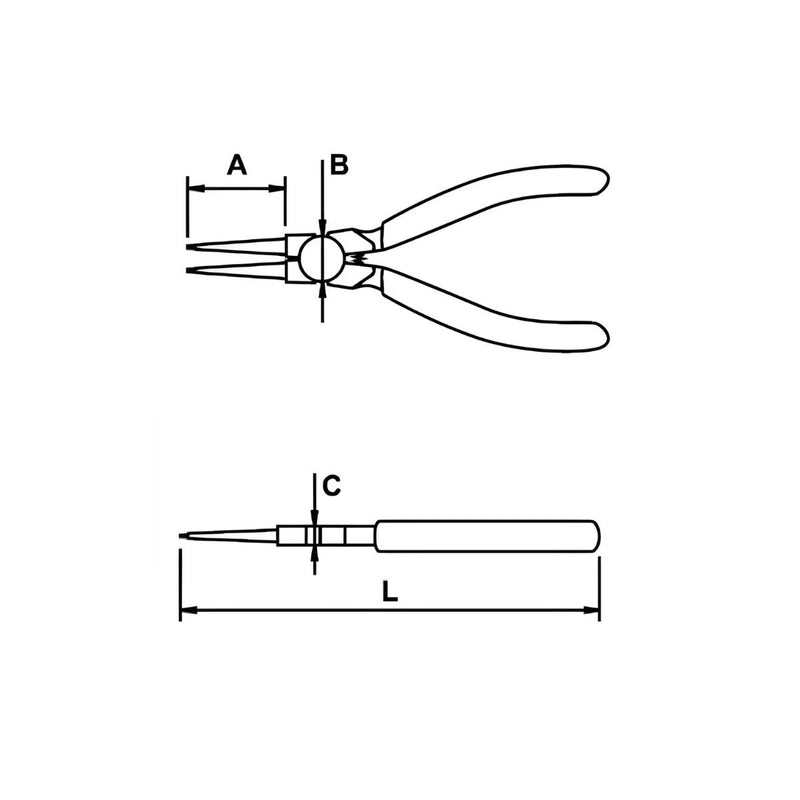 Pinza Recta de 6.3/4" para Sacar Candado Interior 19 - 60MM, EgaMaster - Tienda Henca