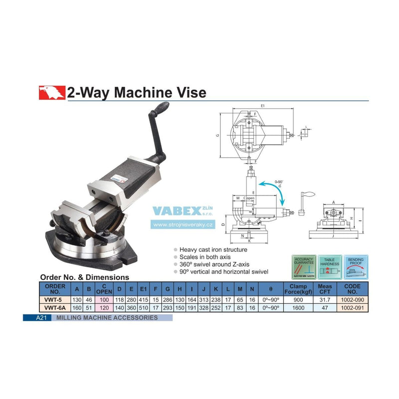 Prensa de Doble Ángulo 6" con Base Giratoria, Vertex - Tienda Henca